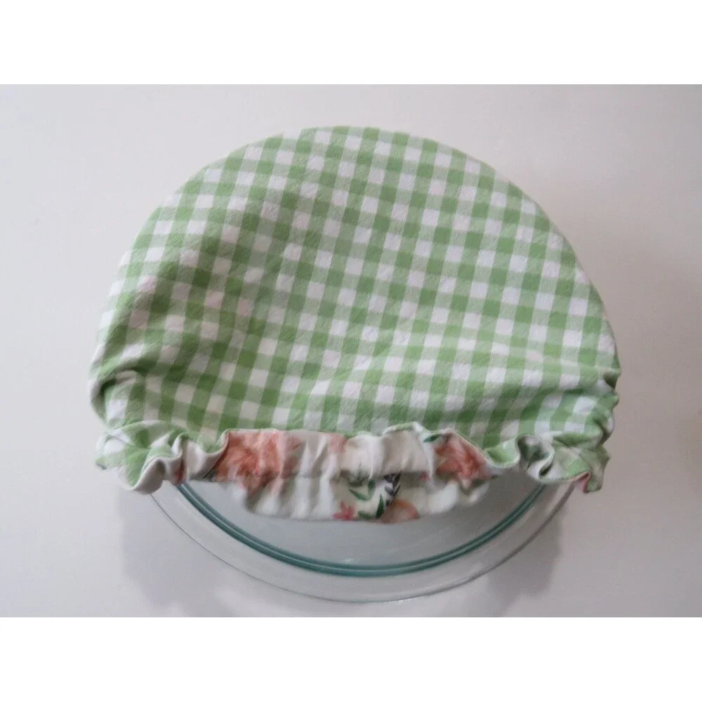 Kitchenaid Bowl Cover, Reversible Pink Roses and Green Gingham Mixer Cover